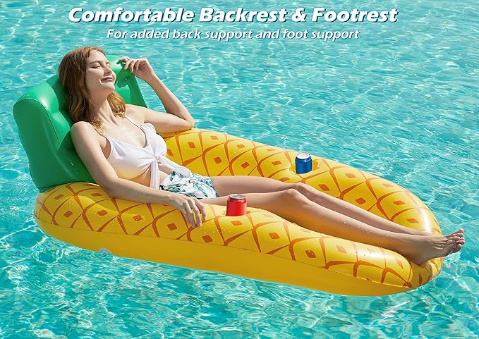 Jasonwell Inflatable Pool Float Adult - Pool Floaties Lounger Floats Raft Floating Chair Water Floaty for Swimming Pool Lake Lounge Float with Cup Holders Beach Pool Party Toys for Adults