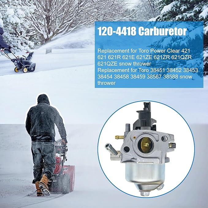 120-4418 38459 Carburetor Replacement for Toro Power Clear 421 621 621R 621E 120-4419 119-1996 119-1571 119-1948 Snow Thrower 38451 38452 38453 38454 38588 Carb Kit