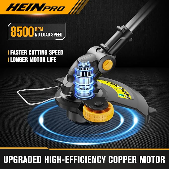 Cordless String Trimmer Compatible with Dewalt 20V MAX Battery, 12-Inch Weed Wacker Cordless Auto Line Feed,Electric Weed Eater Battery Powered Grass Trimmer w/6 Line Spools(Tool Only)