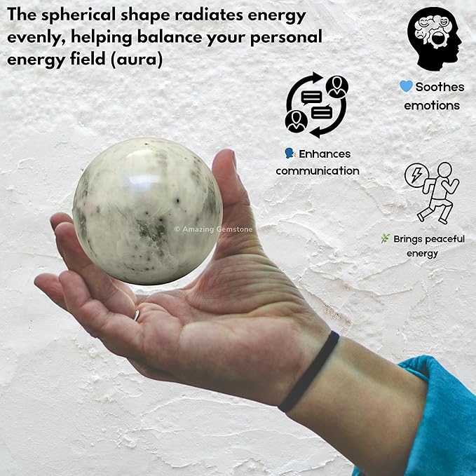 Amazing Gemstone Hackmanite Crystal Ball with Stand - 2 Inches Crystal Sphere Meditation Balls for Witchcraft and Decorative Balls