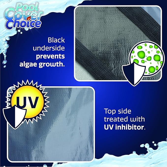 Winter Swimming Pool Cover for 16 ft x 32 ft Aboveground Oval Pool Size, Value Plus Choice Series, Solid Material, Color - Denim Blue, Pool Cover Choice 351632-4CHOICE