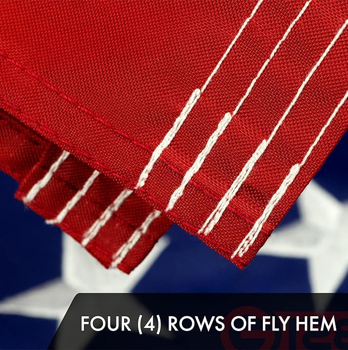 G128 Combo Pack: USA American Flag 3x5 Ft Embroidered Stars & Indiana State Flag 3x5 Ft Embroidered