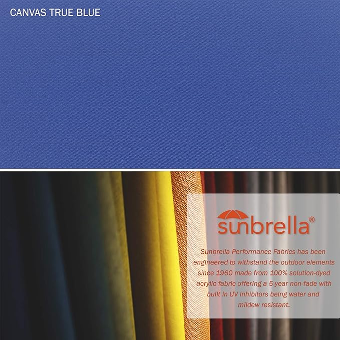 California Umbrella 9' Round Aluminum Pole Fiberglass Rib Market Umbrella, Crank Lift, Collar Tilt, Black Pole, Sunbrella Spectrum Mist