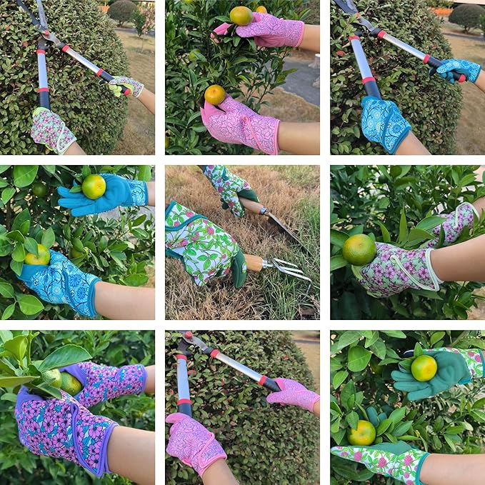 Thorn Proof&Puncture Resistant Gardening Gloves with Grip,Garden Glove for Women, Leather Yard Work Gifts