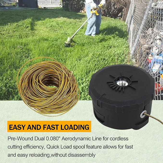 DWO1DT802 Trimmer Line for DEWALT Weed Trimmer Lines, 225-Foot by 0.080-Inch, 1 pc (DWO1DT995 Head 1pc+DWO1DT802 Line 1pc)