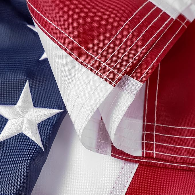 American Flag 1x1.5 ft: Long Lasting US Flag, Heavy Duty Nylon, Embroidered Stars, Sewn Stripes, Brass Grommets, UV Protection Perfect for Outdoors! USA Flag