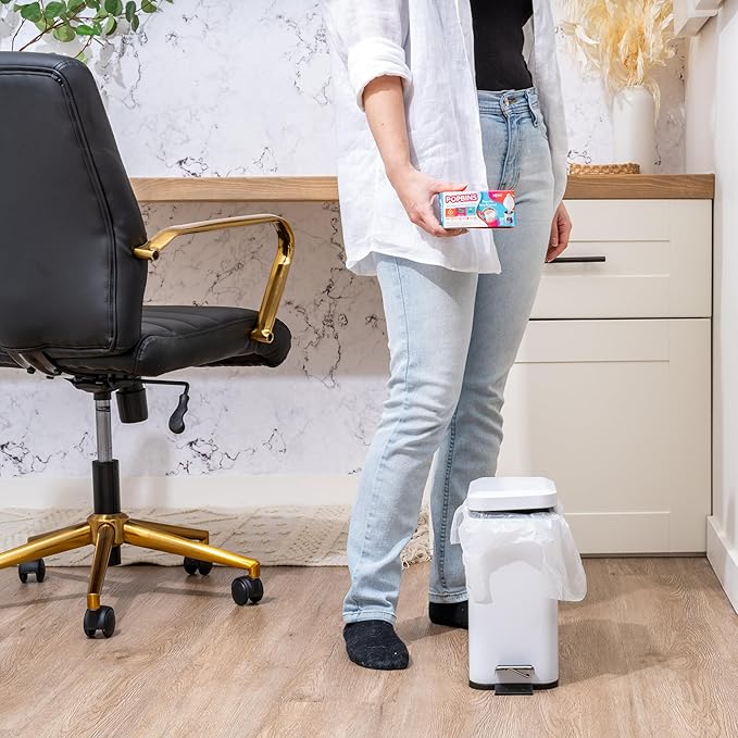 Trash Bags - Small Garbage Bags, Clear Trash Can Liners for Bathroom Bins, Bedroom, Office & Kitchen Waste, Multi-Purpose Household Wastebasket Cleaning Supplies - 1.2 Gallon, Pack of 20