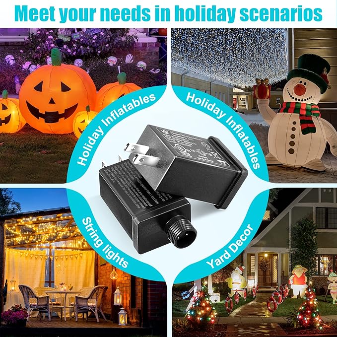 8 Pcs Replacement Yard Inflatable Adapter Power Supply Adaptor 12Vdc 1.0A Class 2 Power Supply for Halloween Christmas Inflatable Decorations