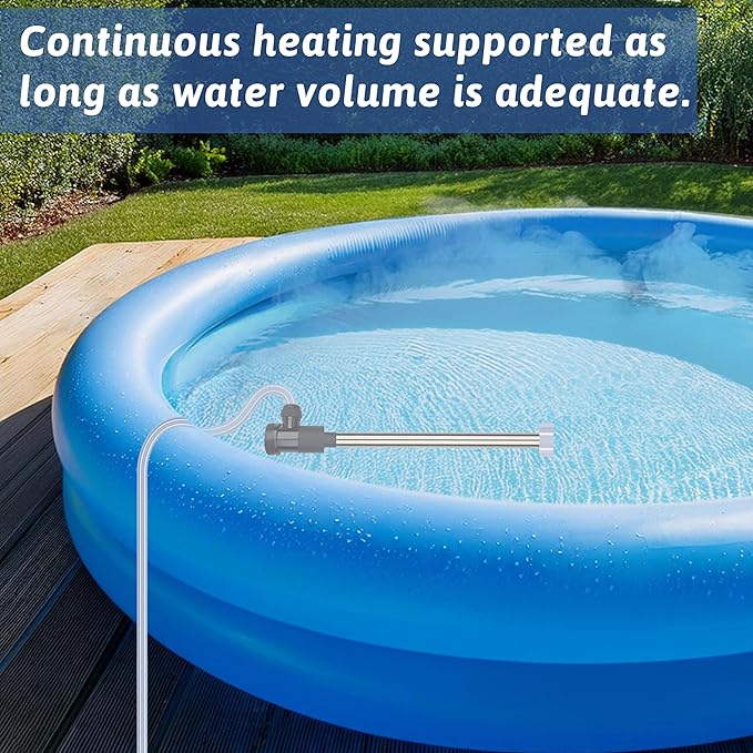1500W Immersion Water Heater Portable Electric Pool and Hot Tub Submersible Water Heater with WiFi Timer and Auto Shut Off for Spa, above ground pool, Bathtub, Swimming pool & baptismal pool
