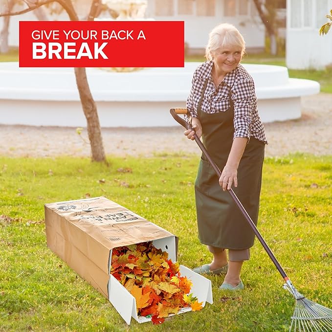 Lawn and Leaf Chute, Reusable Lawn Bag Holder for Easy Leaf Collecting, Durable Lawn Bag Funnel for Paper Leaf Bags, Leaf Bag Chute for Sweeping and Collecting Yard Debris, No Bending Required!