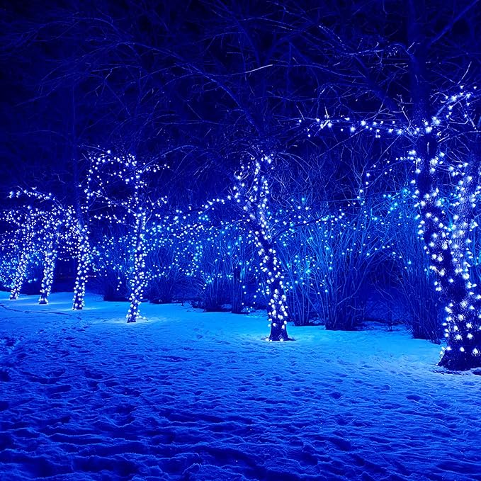 BHCLIGHT Extra-Long Blue Christmas Lights Outdoor Indoor, 95FT 240 LED, Waterproof String Lights 13 Modes Tree Light for Thanks Giving Day Christmas Decor(Blue)