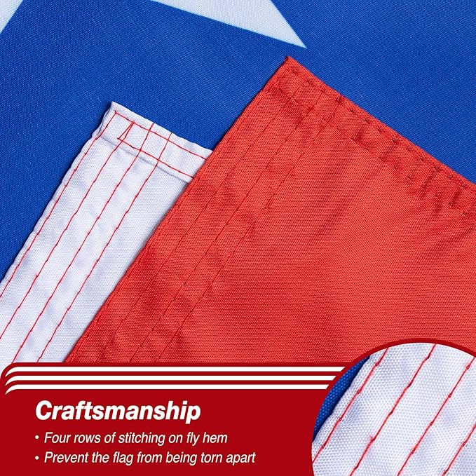 Chile Chilean Flag 3x5 ft Outdoor, Double Sided 3 Ply Heavy Duty Chile National Country Flag, 100% Quality Polyester Chilean Banner with Brass Grommets 4 Rows Stitches