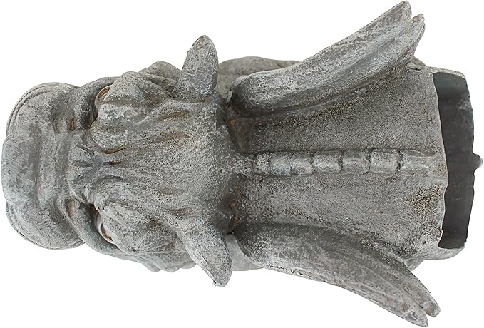 Design Toscano Roland the Gothic Gargoyle Gutter Guardian Rain Downspout Extension Outdoor Statue, 10 Inch Long, Cast Stone Resin, Grey Stone Finish