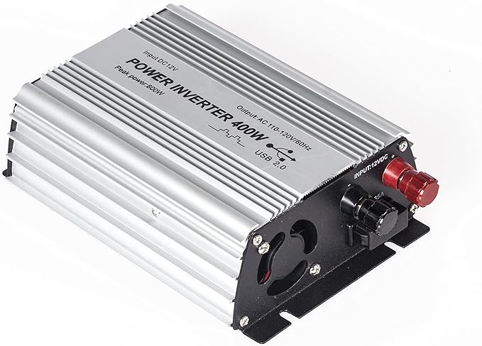 400W Power Inverter DC 12V，Output 110V-120V AC Car Inverter with USB Car Adapter