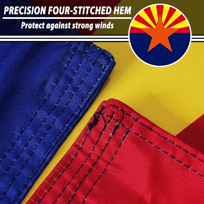 FLAGWIN Arizona Flag 3x5 FT - Double Sided Flag Outdoor 3 Ply - Vivid Color and Fade Proof State of Arizona Flags with Brass Grommets