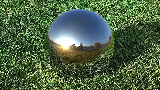 Lulu Decor, Size 12 Silver Stainless Steel Gazing Mirror Ball, Smooth Reflective Shiny Garden Decoration Globe