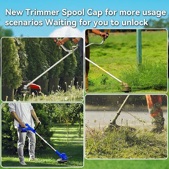 3411546A-6 Trimmer Spools Cap Covers for Greenworks 21332 21222A 21602 21062 21132 21242 21282 21312 21302 21342 24 Volt 40V 80V Cordless Weed Eater with 3411546 Auto-Feed String Cover Caps (2 Pack)