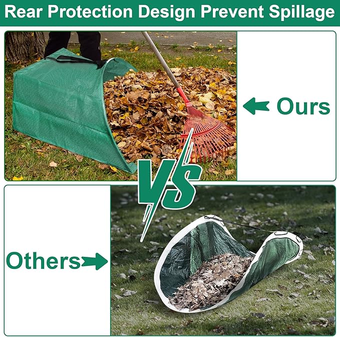 53 Gallons Leaf Collector Reusable Leaf Bag Yard Waste Bags Lawn Bag Leaf Picker Upper Lawn Sweeper for Leaves