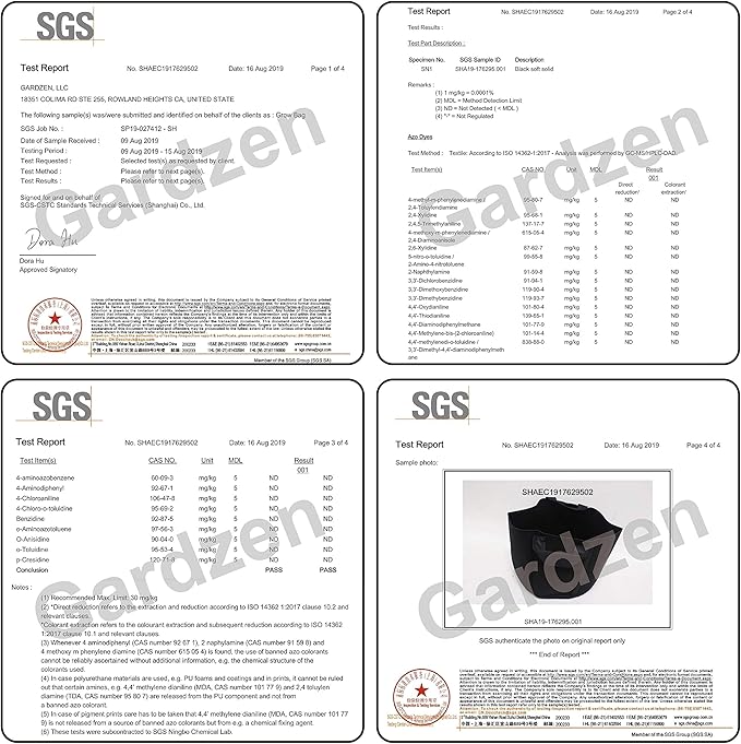 Gardzen 6-Pack 7 Gallon Grow Bags, Aeration Fabric Pots with Handles, Heavy Duty Cloth Pots for Plants