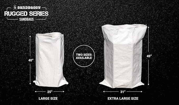 Sandbaggy Large Sandbags - Size: 25" x 40" - Thick Heavy Duty Contractor Bags, Heavy Duty Garbage Bags, Dumpster Bag, Construction Trash Bags, 6 mil (10 Bags)