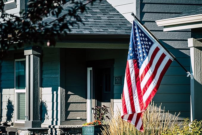 American Flag 3x5 Ft, US Deluxe Embroidered Heavy Duty Premium Polyester Durable Outside Flags with Brass Grommets