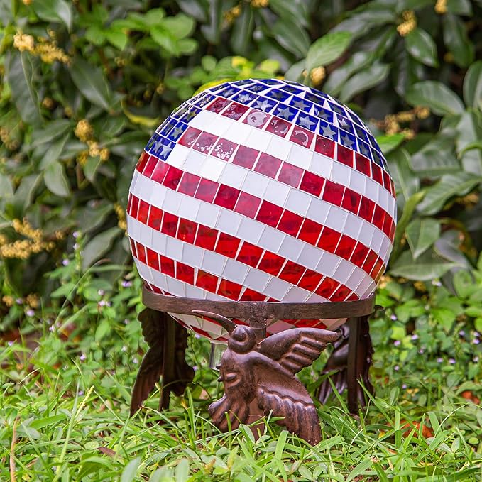 Topadorn Metal Gazing Ball Stand Garden Hardware Metal Stand for 10" or 12" Gazing Globes,Hummingbird