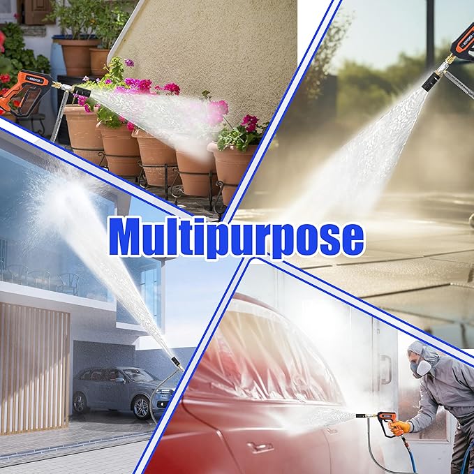 Adjustable Long Range Nozzle for Pressure Washer 5-6.5 GPM, Downstream Injection Spray Nozzle Kit, High Power Washing External Chemical Injector with 1/4” Quick Connect, 2500 to 4000 PSI