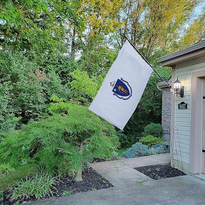 Bradford Massachusetts Flag 3x5 ft Outdoor, Double Sided MA State Flag 3 Layer, Vivid Color MA Flag with 2 Brass Grommets for House Room Decoration