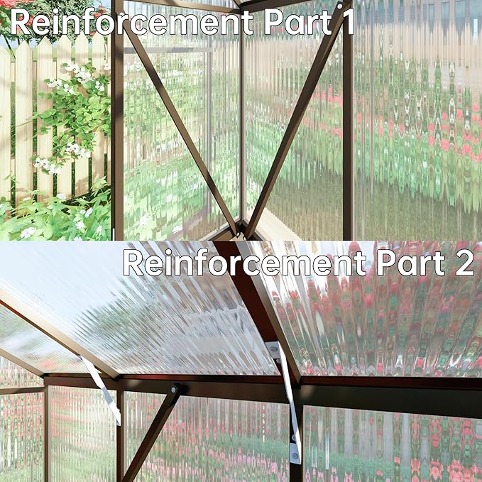 CQZY 8x10 FT Greenhouse for Outdoors,Green House for Outside,Dark Gray