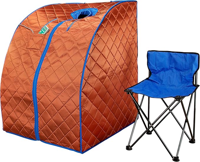 Durasage Ultra Low EMF Infrared Sauna Box – Portable Sauna with Heated Footpad & Chair, Personal Home Spa for, Stress Relief, Weight Loss & Skin Rejuvenation, Foldable, Easy Setup & Remote Control