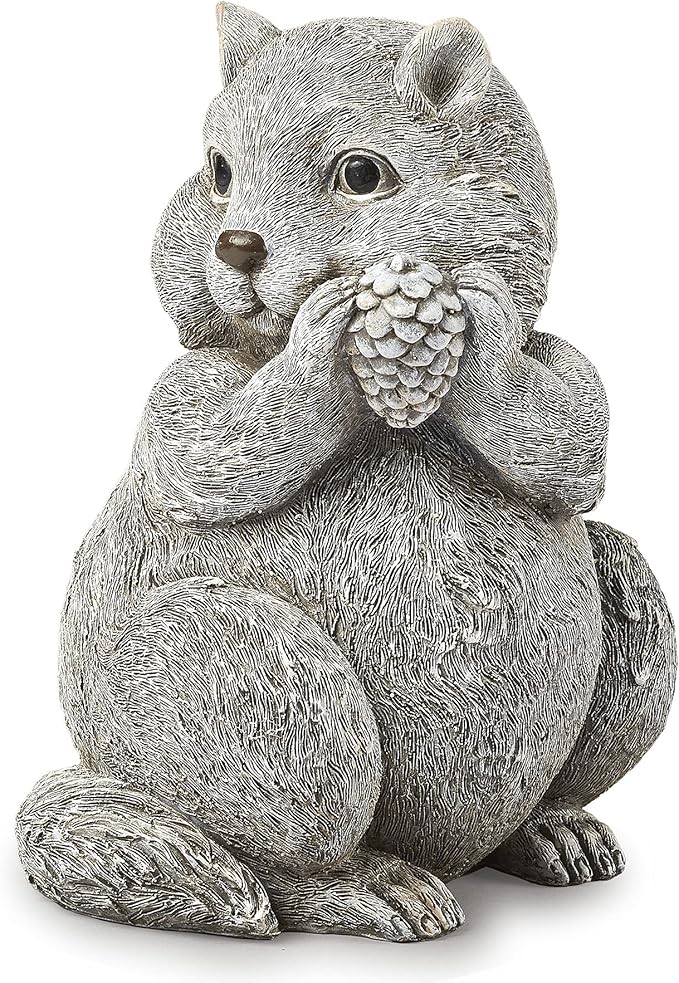 Roman Garden - Chipmunk Statue, 8.75" H, Pudgy Pals Collection, Resin and Dolomite, Decorative, Garden Gift, Home Outdoor Decor, Durable, Long Lasting