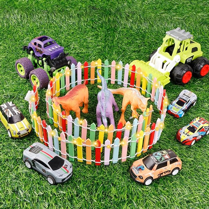 Mini Fairy Garden Fence, 35.5 Inch Cuttable Small Wood Picket Fence, DIY Miniature Accessories Decoration for Dollhouse, Crafts, Vegetable Platter, Cake(Colorful)