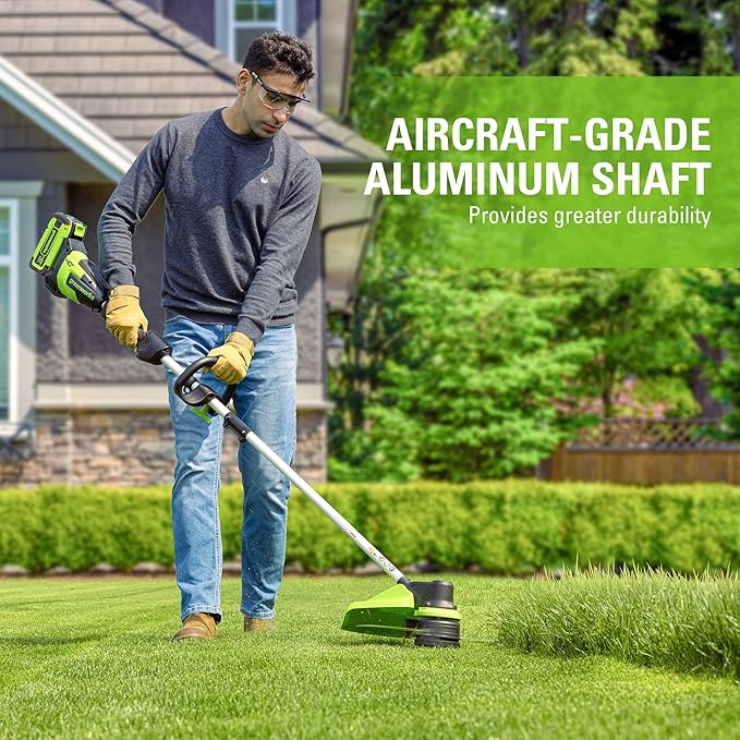Greenworks 40V 17-Inch Brushless String Trimmer, 8Ah Battery and Rapid Charger Included