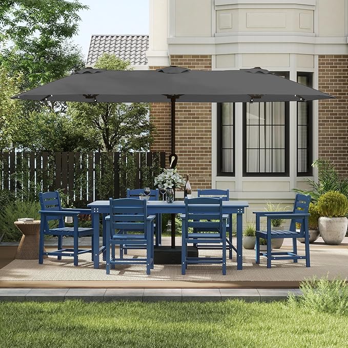 13FT Double Sided Patio Umbrella with LED Lighted