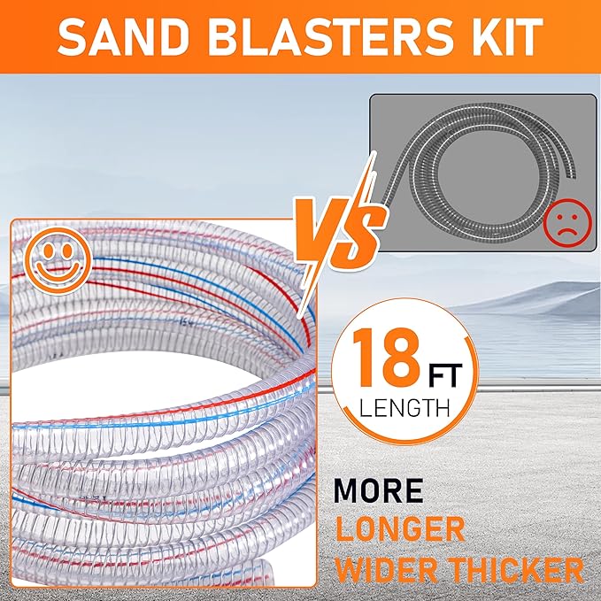 RIDGE WASHER Pressure Washer Sandblasting Kit, Dustless-Wet Sand Blaster for Pressure Washers, 5000 PSI, 8.0 GPM, 1/4 Inch Quick Connect