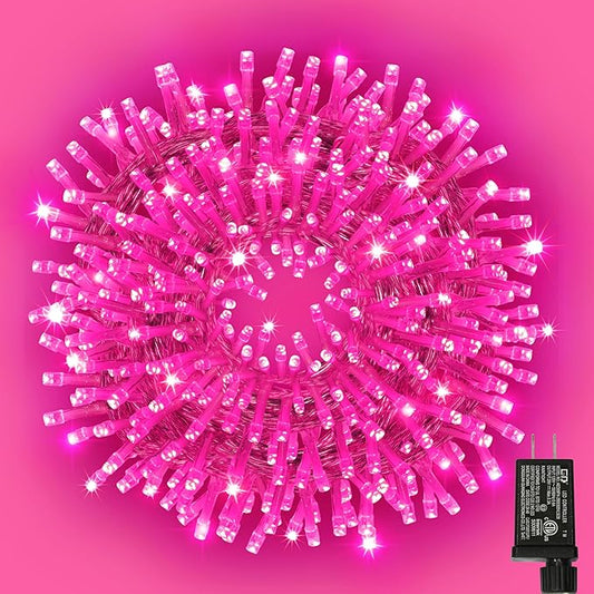 33ft Valentine's Day String Lights, Christmas Decorative Mini Lights, 100 LED Pink Fairy Starry String Lights Plug in, 11 Lighting Modes for Valentines Day Tree Decorations (Pink)