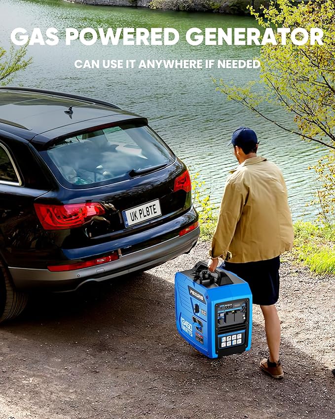 3450-Watt Portable Inverter Generator for Home Use, 1.6Gallon Large Fuel Tank Up to 8.3 Hours Use, 120V Gas Powered Generator Super Quiet - EPA Compliant