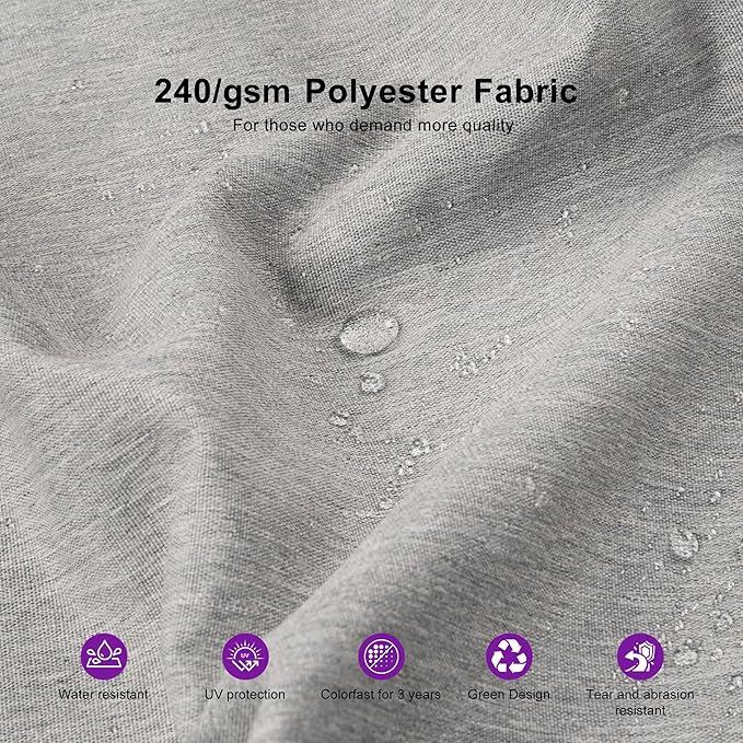 PURPLE LEAF 12 FT Cantilever Patio Umbrella Outdoor Umbrella with 330lbs Base Large Square Windproof Offset Umbrella for Pool Deck Garden, Pebble Grey