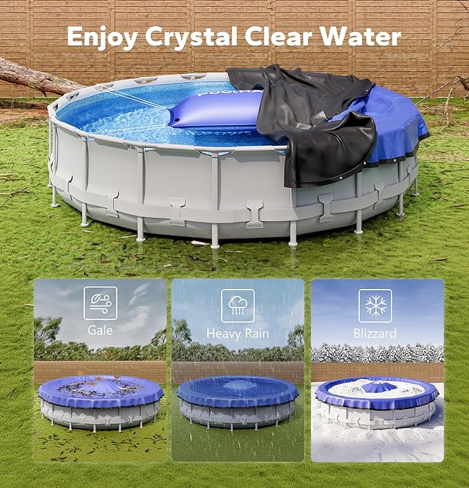 Pool Pillows for Above Ground Pools, Winterizing Ice Equalizer 0.5mm Ultra Thick Pool Cover Air Pillow for Winter, Pool Closing Kit for Above-Ground Swimming Pool (Winter Blue, 4x8 2p)