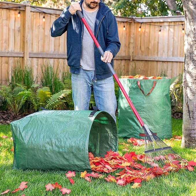 MEKKAPRO Big Gulp Leaf Bags, 2-Pack Lawn Bags with Reinforced Handles, 53 Gallon, Reusable Yard Waste, Garden Waste Bag, Garden Bag for Debris, Lawn Leaf Collector