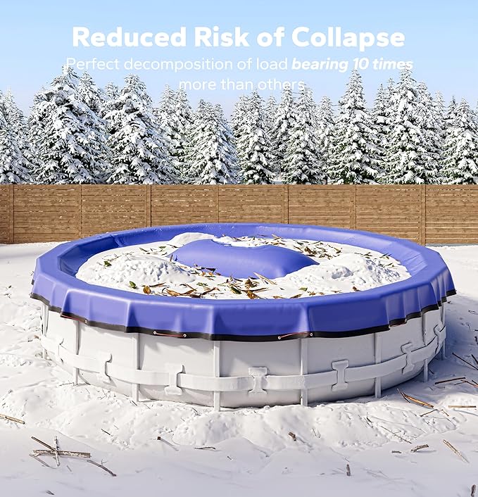 Pool Pillows for Above Ground Pools, Winterizing Ice Equalizer 0.5mm Ultra Thick Pool Cover Air Pillow for Winter, Pool Closing Kit for Above-Ground Swimming Pool (Winter Blue, 4x8 2p)