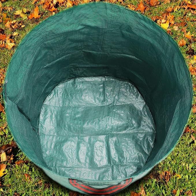 2 PCS 106 Gallon Reusable Lawn and Leaf Bags with 4 Handles, Lawn Pool Garden Heavy Duty Yard Waste Bags for Leaves, Trash, Yard Waste (Green)