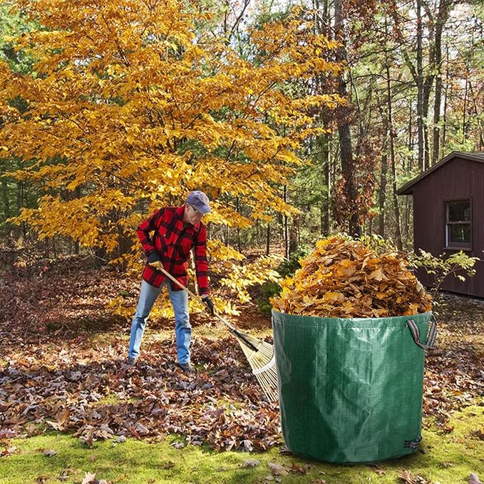 kingsea 2 Pack Reusable Garden Waste Bags,Heavy Duty Yard Waste Bag with Dual Handles,Lawn Pool Garden Leaf Bag for Collecting Leaves Grass Clippings Yard Debris (72 Gallon)