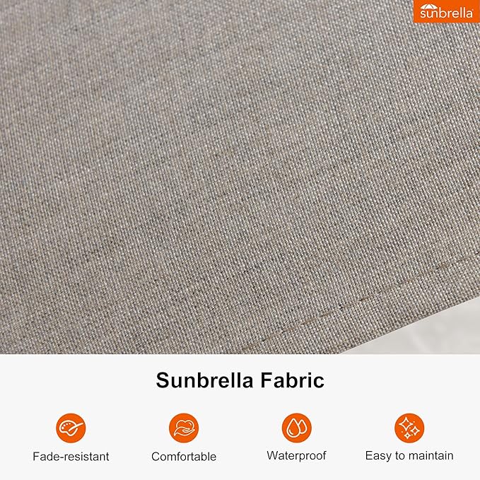 PURPLE LEAF 10' X 13' Patio Large Cantilever Umbrella Outdoor Square Wood Umbrellas Offset Umbrella Heavy Duty Sun Umbrellas for Garden Deck Pool, Heather Taupe