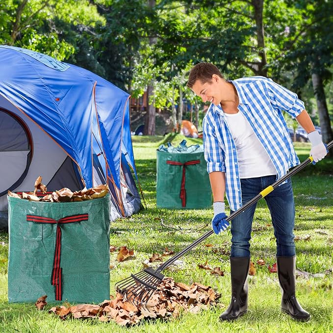2 PCS 40 Gallon Leaf Collector - Heavy Collapsible Lawn & Leaf Bags, Leaves Pick up Tool Reusable Yard Waste Bags, Large Yard Dustpan Type Garden Bag for Leaves, Debris, Lawn Trash, Clippings, Grass