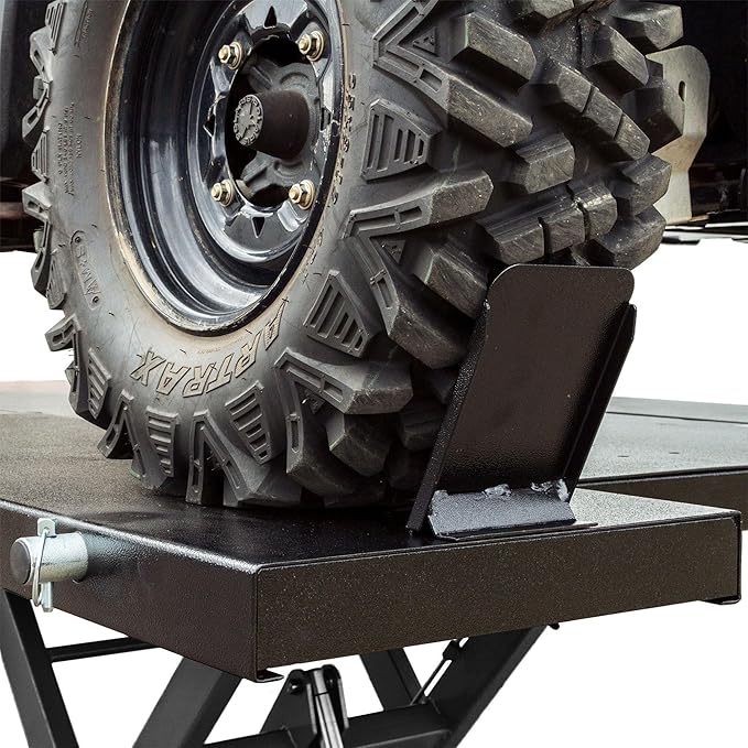 Black Widow Air Over Hydraulic UTV ATV Lift Table 2,500 lb. Maximum Capacity 64" Wide with Side Extensions