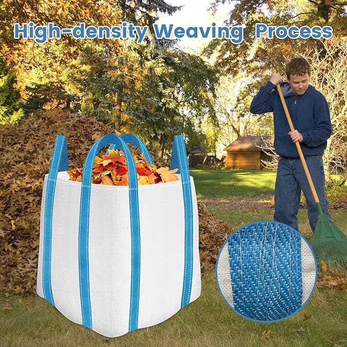 FIBC Bulk Bag, 2 Ton Bag, 35"L x 35"W x 43"H, 4400 lbs SWL, 6 Pack, Duffle Top Flat Bottom, Heavy Duty Woven Polypropylene Bags for Industry Construction