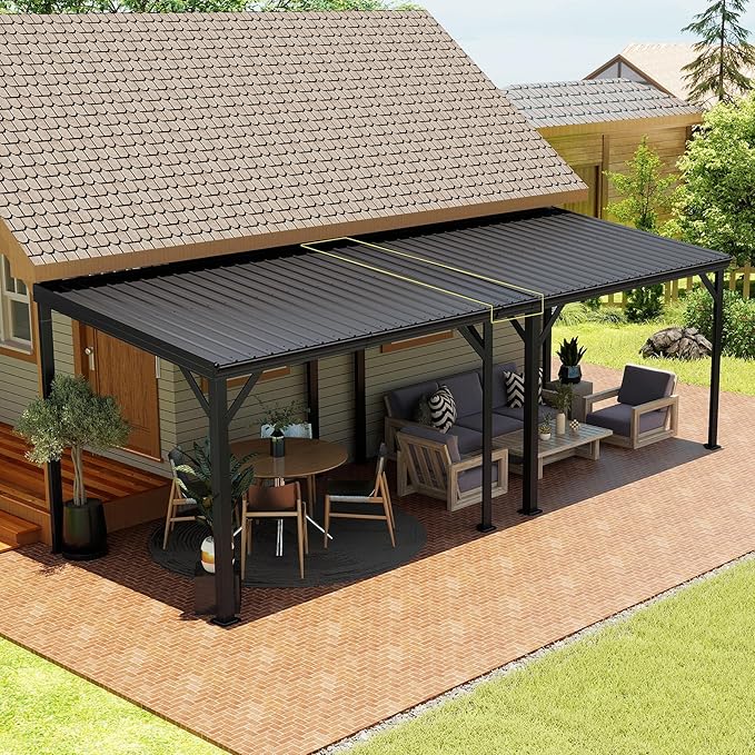 Gazebo Connector Kit for 10ft Width Lean-to Gazebo, Rustproof Steel Roof Joining Panel for Extending and Linking 10'x10', 10'x12' and 10'x14' Wall Mount Gazebos