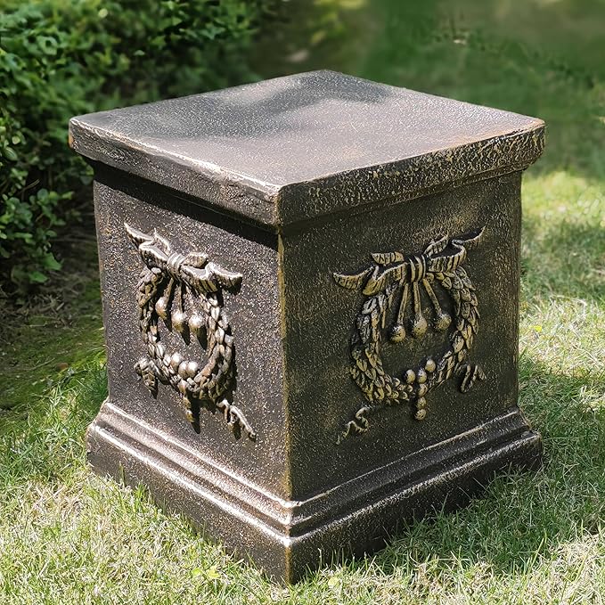 Garden Ear of Wheat Pedestal Statue Outdoor Base Decorative Sculpture Garden Flower Pot Side Table Yard Patio Deck Home Hallway Sculpture