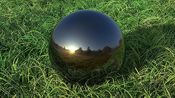 Lulu Decor, Size 12 Titanium Stainless Steel Gazing Mirror Ball, Smooth Reflective Shiny Garden Decoration Globe